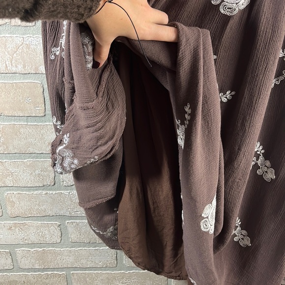 Altar’d State Brown Embroidered Dress- Size L - Picture 4 of 6
